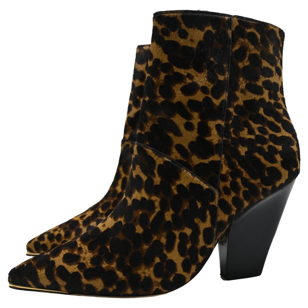 Tory Burch LILA Leopard Pointed Toe Booties